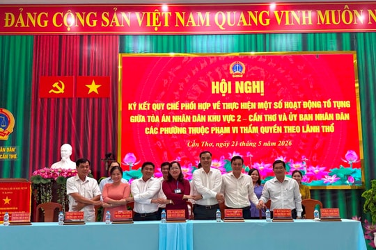 TAND khu vực 2 - Cần Thơ ký kết quy chế phối hợp