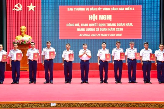 Trao quyết định thăng hàm, nâng lương sĩ quan năm 2026