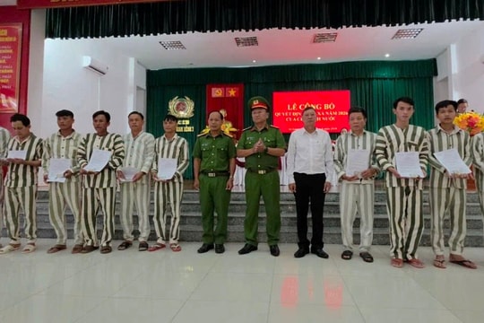 108 phạm nhân tại Trại giam Kênh 7 được đặc xá, trở về làm lại cuộc đời