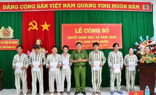 Công an tỉnh An Giang công bố Quyết định đặc xá năm 2026 của Chủ tịch nước