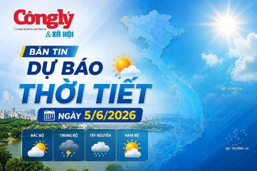 Thời tiết ngày 5/6: Trung bộ nắng nóng trên 38 độ C, nhiều nơi mưa dông