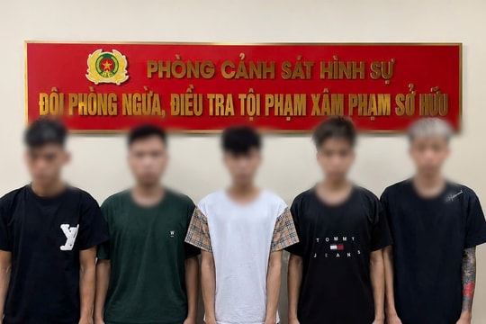 Bắt, khởi tố 5 đối tượng thanh thiếu niên cướp tài sản