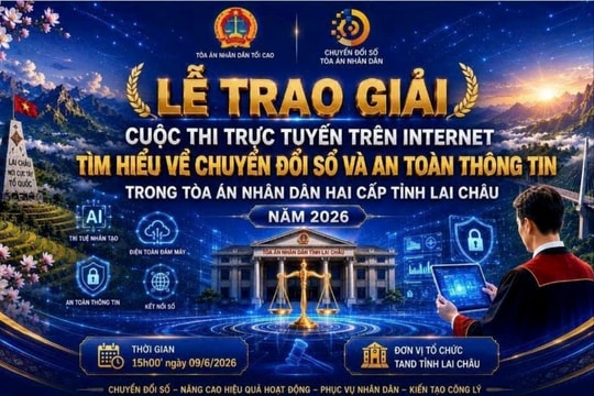 TAND hai cấp tỉnh Lai Châu trao giải Cuộc thi Tìm hiểu về chuyển đổi số và an toàn thông tin