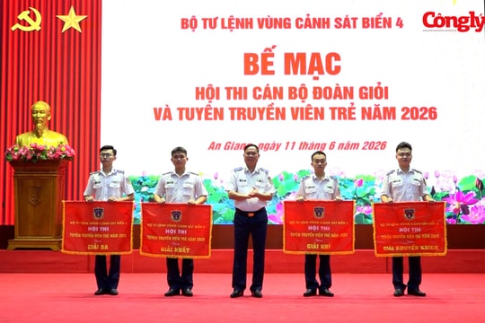 Bế mạc Hội thi Cán bộ Đoàn giỏi và tuyên truyền viên trẻ Vùng Cảnh sát biển 4