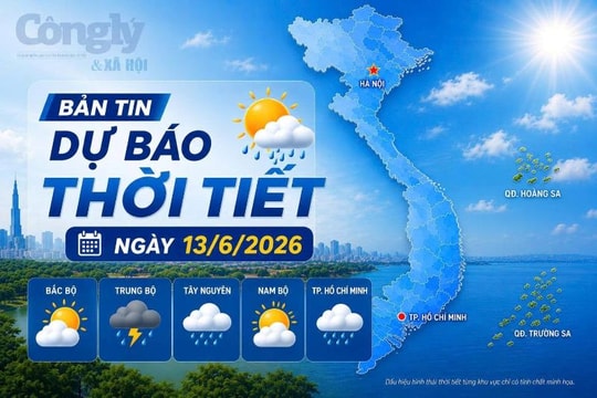 Dự báo thời tiết ngày 13/6: TP.HCM chiều tối mưa to cục bộ