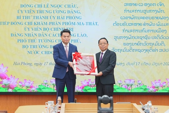 Phó Thủ tướng, Bộ trưởng Bộ Tư pháp Lào thăm, làm việc tại Hải Phòng