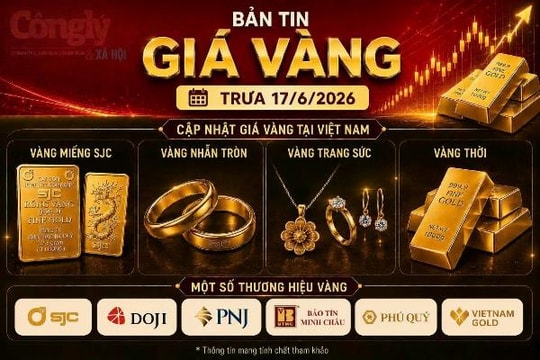 Giá vàng trưa 17/6: Vàng miếng SJC áp sát 152 triệu đồng/lượng