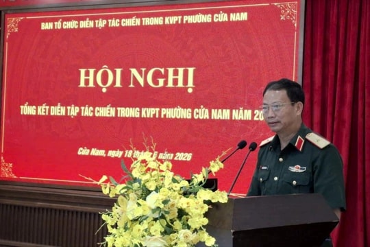Phường Cửa Nam nâng cao năng lực quốc phòng qua diễn tập khu vực phòng thủ