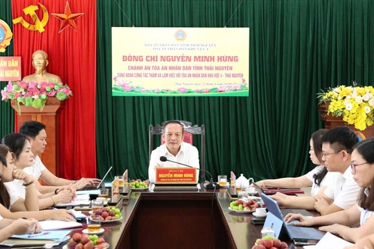 TAND tỉnh Thái Nguyên tăng cường kiểm tra, nâng cao chất lượng hoạt động TAND khu vực