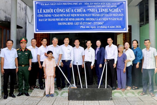 TAND khu vực 15 - TP.HCM chung tay xây “Nhà tình nghĩa”, tri ân gia đình người có công