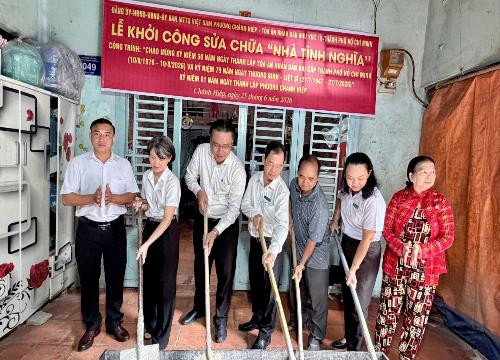 TAND khu vực 15 - TP.HCM khởi công sửa chữa nhà tình nghĩa, tri ân gia đình liệt sĩ