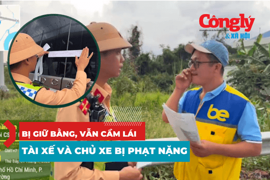 Tài xế bị giữ GPLX vẫn lái xe khách trên cao tốc