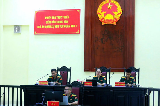 TAQS khu vực Quân khu 1 lần đầu xét xử trực tuyến, tổ chức rút kinh nghiệm