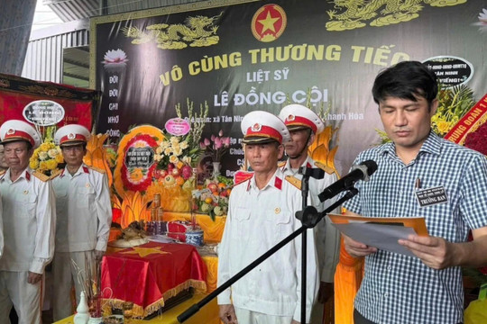 Đón hài cốt liệt sĩ Lê Đồng Cội về với đất mẹ