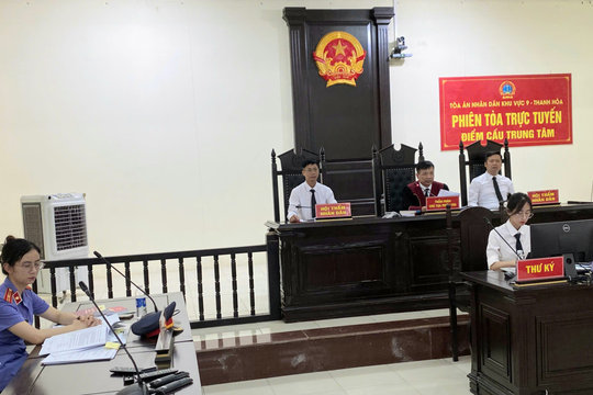 TAND khu vực 9 - Thanh Hóa tổ chức thành công 4 phiên tòa trực tuyến