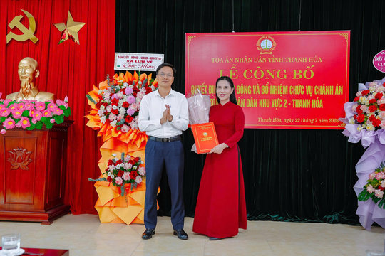 Bổ nhiệm đồng chí Lê Thị Phong giữ chức Chánh án TAND khu vực 2 tỉnh Thanh Hóa