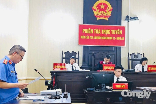 TAND khu vực 10 - Nghệ An tổ chức phiên tòa rút kinh nghiệm trực tuyến