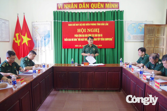 Biên phòng Đắk Lắk đẩy mạnh dân vận, học tiếng Campuchia