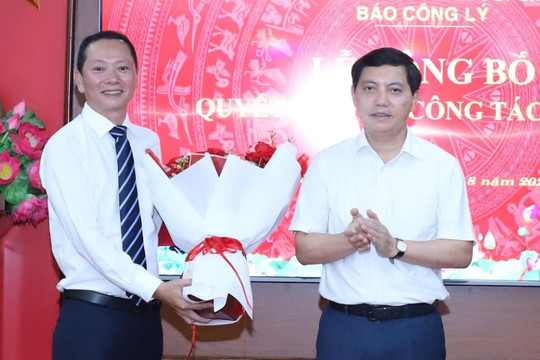 Tiếp nhận và bổ nhiệm Trưởng phòng Truyền thông và Phát triển nội dung số Báo Công lý