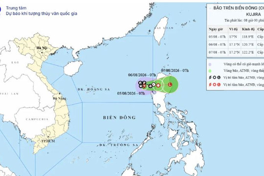 Áp thấp nhiệt đới mạnh lên thành bão số 3 trên Biển Đông