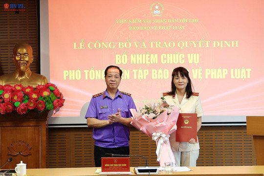 Đồng chí Hồ Thị Kim Thoan giữ chức vụ Phó Tổng Biên tập Báo Bảo vệ pháp luật