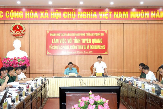 Ban Chỉ đạo Phòng thủ dân sự quốc gia kiểm tra công tác phòng, chống thiên tai tại Tuyên Quang