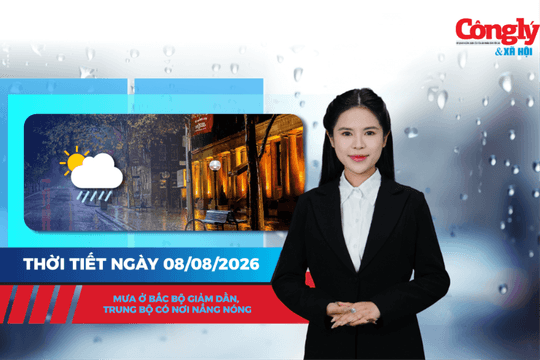 Thời tiết ngày 8/8: Mưa ở Bắc Bộ giảm dần, Trung Bộ có nơi nắng nóng