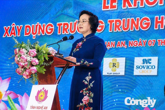 Phó Thủ tướng Phạm Thị Thanh Trà dự Lễ khởi công Trường THPT Nam Đàn 1