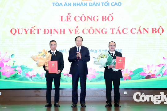 TANDTC công bố quyết định bổ nhiệm lãnh đạo Tòa Phúc thẩm tại Hà Nội và Vụ Giám đốc, kiểm tra II