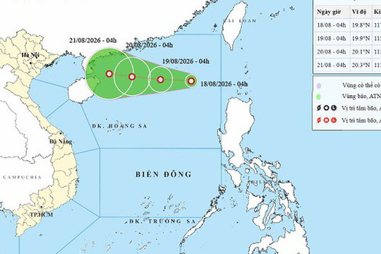 Xuất hiện áp thấp nhiệt đới trên Biển Đông