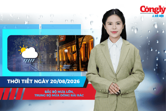 Thời tiết ngày 20/8: Bắc Bộ mưa lớn, Trung Bộ mưa dông rải rác