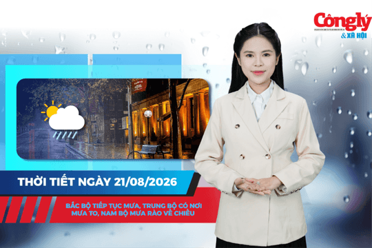 Thời tiết ngày 21/8: Bắc Bộ tiếp tục mưa, Trung Bộ có nơi mưa to, Nam Bộ mưa rào về chiều