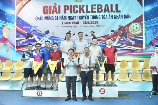 TAND hai cấp tỉnh Tuyên Quang sôi nổi Giải Pickleball năm 2026