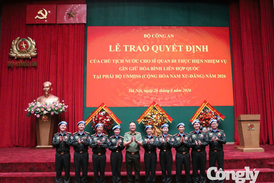 9 sĩ quan Công an lên đường làm nhiệm vụ gìn giữ hòa bình Liên hợp quốc