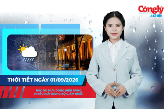 Thời tiết ngày 1/9: Bắc Bộ mưa dông diện rộng, nhiều nơi Trung Bộ giảm nhiệt