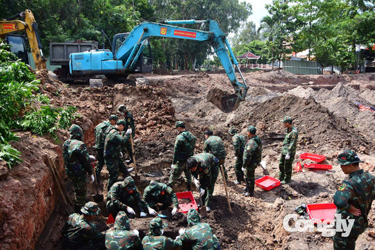 Tiếp tục quy tập 11 bộ hài cốt liệt sĩ tại Công viên Lê Thị Riêng