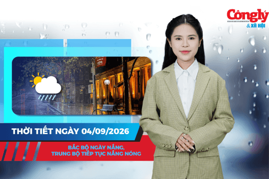 Thời tiết ngày 4/9: Bắc Bộ ngày nắng, Trung Bộ tiếp tục nắng nóng