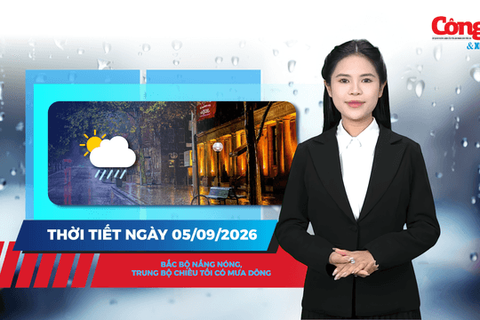 Thời tiết ngày 5/9: Bắc Bộ nắng nóng, Trung Bộ chiều tối có mưa dông