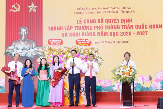 Nghệ An công bố thành lập Trường Phổ thông Trần Quốc Hoàn