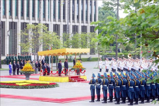 Tổng Bí thư, Chủ tịch nước Tô Lâm chủ trì Lễ đón chính thức Tổng thống Myanmar