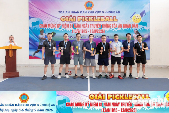 TAND khu vực 5 - Nghệ An tổ chức Giải Pickleball chào mừng Ngày truyền thống TAND
