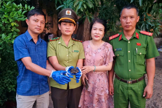 Người dân Huế giao nộp rùa nước ngọt đốm đen quý hiếm