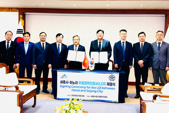 Hà Nội và Sejong ký kết Ý định thư về quan hệ hữu nghị và hợp tác