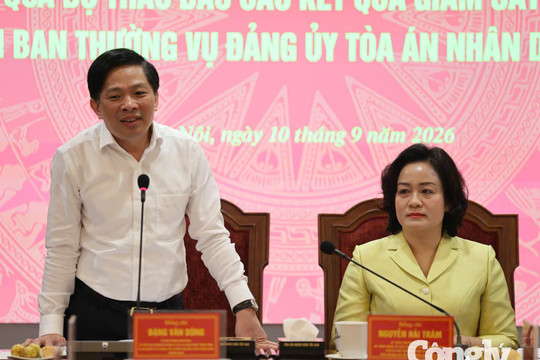 Thông qua dự thảo Báo cáo kết quả giám sát chuyên đề đối với Ban Thường vụ Đảng ủy TANDTC