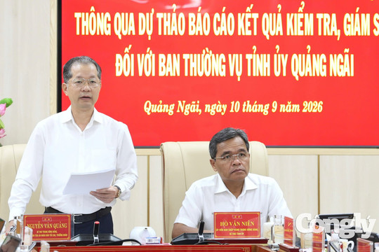 Đoàn Kiểm tra, giám sát số 240 của Bộ Chính trị làm việc với Tỉnh ủy Quảng Ngãi