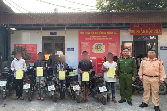 Lào Cai xử lý 5 thanh, thiếu niên vi phạm giao thông từ phản ánh qua VNeTraffic