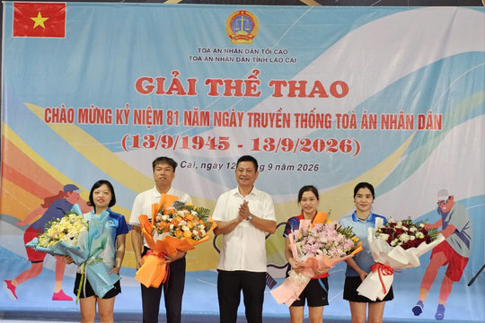 TAND hai cấp tỉnh Lào Cai sôi nổi giải thể thao chào mừng 81 năm Ngày truyền thống TAND