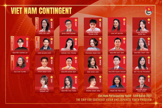 22 thành viên tham dự Chương trình Tàu Thanh niên Đông Nam Á - Nhật Bản 2027