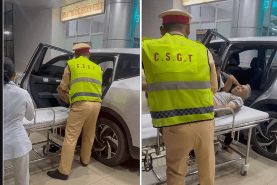 CSGT mở đường đưa bệnh nhân nguy kịch đi cấp cứu