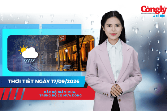 Thời tiết ngày 17/9: Bắc Bộ giảm mưa, Trung Bộ có mưa dông
